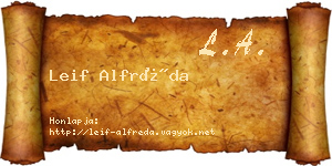 Leif Alfréda névjegykártya